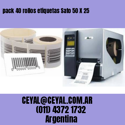 pack 40 rollos etiquetas Sato 50 X 25