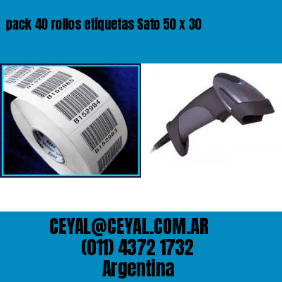 pack 40 rollos etiquetas Sato 50 x 30