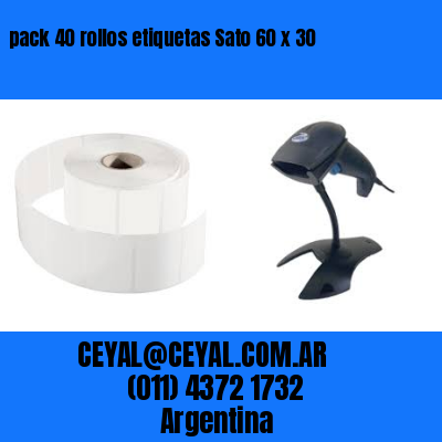 pack 40 rollos etiquetas Sato 60 x 30