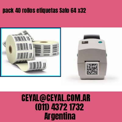 pack 40 rollos etiquetas Sato 64 x32