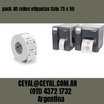 pack 40 rollos etiquetas Sato 75 x 50