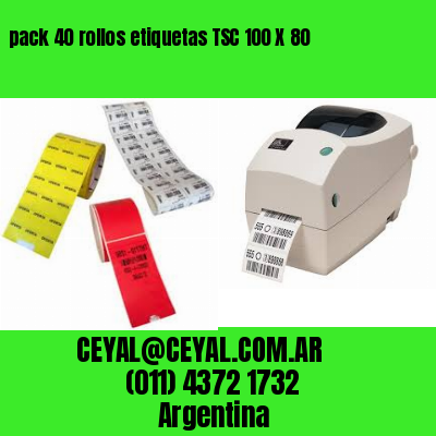 pack 40 rollos etiquetas TSC 100 X 80