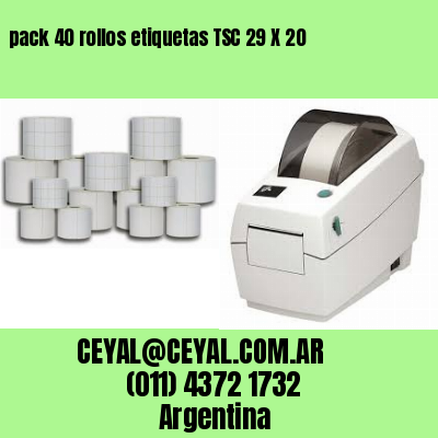 pack 40 rollos etiquetas TSC 29 X 20