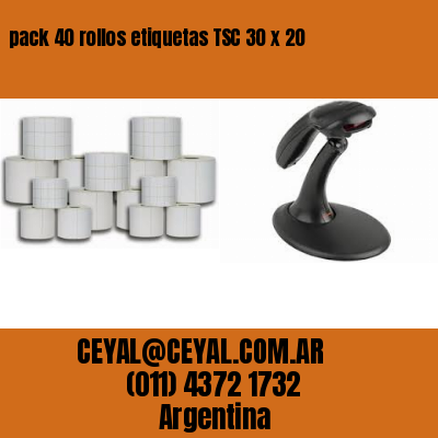 pack 40 rollos etiquetas TSC 30 x 20