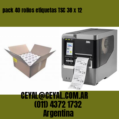 pack 40 rollos etiquetas TSC 38 x 12