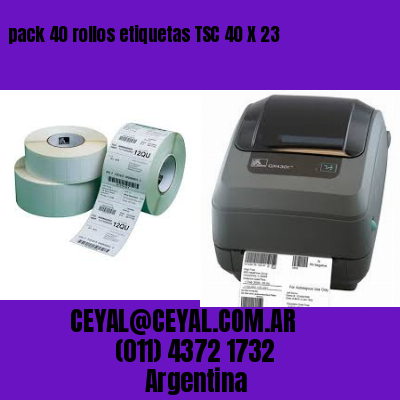 pack 40 rollos etiquetas TSC 40 X 23