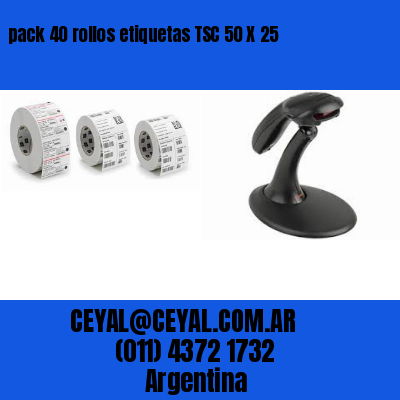 pack 40 rollos etiquetas TSC 50 X 25