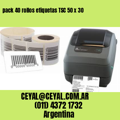 pack 40 rollos etiquetas TSC 50 x 30