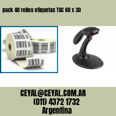 pack 40 rollos etiquetas TSC 60 x 30