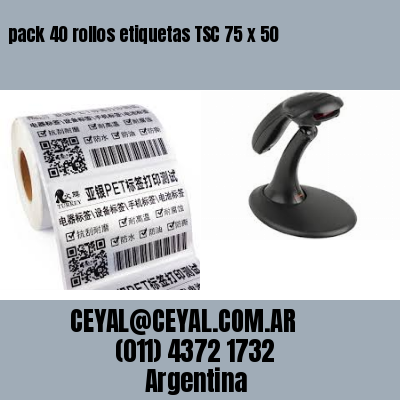 pack 40 rollos etiquetas TSC 75 x 50