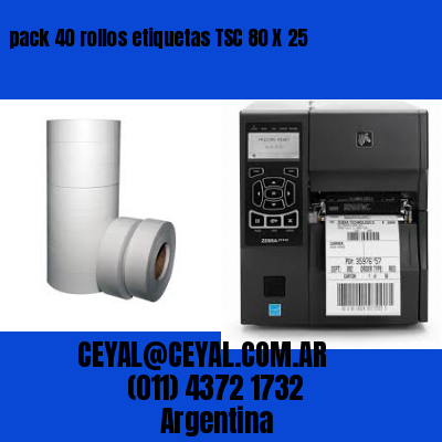 pack 40 rollos etiquetas TSC 80 X 25