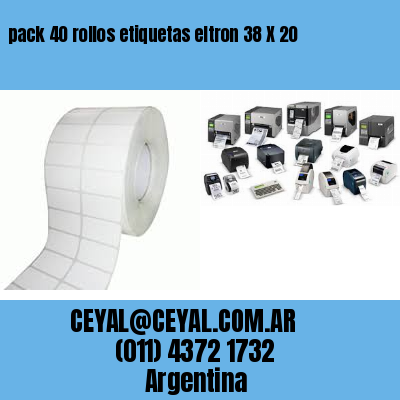 pack 40 rollos etiquetas eltron 38 X 20