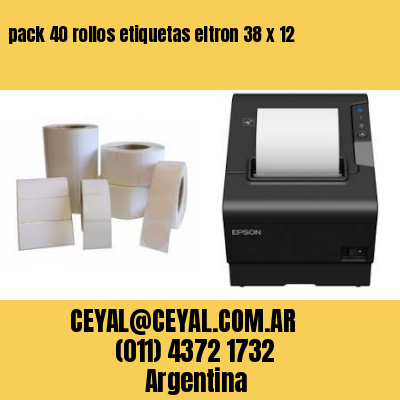 pack 40 rollos etiquetas eltron 38 x 12