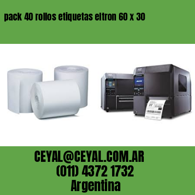 pack 40 rollos etiquetas eltron 60 x 30