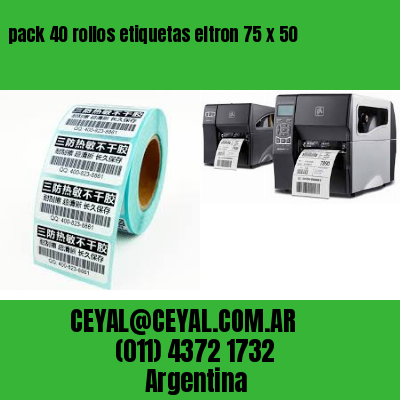 pack 40 rollos etiquetas eltron 75 x 50