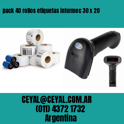 pack 40 rollos etiquetas intermec 30 x 20