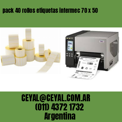 pack 40 rollos etiquetas intermec 70 x 50