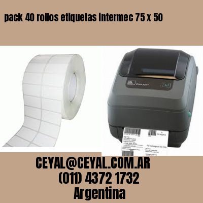 pack 40 rollos etiquetas intermec 75 x 50