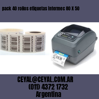 pack 40 rollos etiquetas intermec 80 X 50