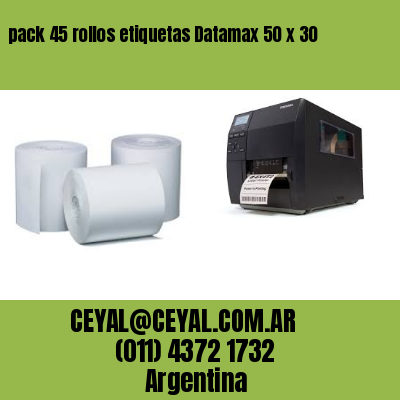 pack 45 rollos etiquetas Datamax 50 x 30