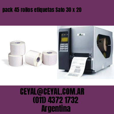 pack 45 rollos etiquetas Sato 30 x 20