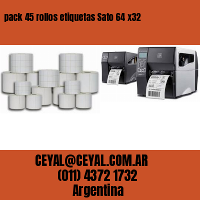 pack 45 rollos etiquetas Sato 64 x32