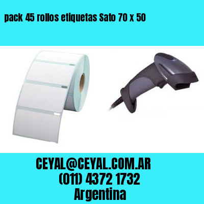 pack 45 rollos etiquetas Sato 70 x 50