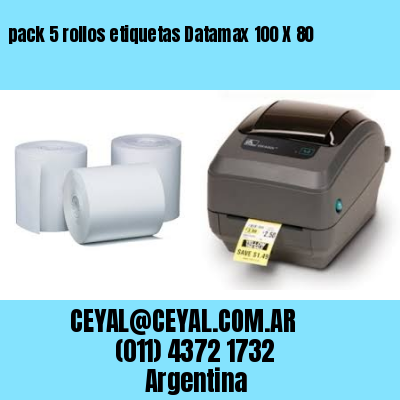 pack 5 rollos etiquetas Datamax 100 X 80