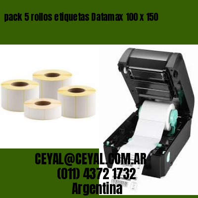 pack 5 rollos etiquetas Datamax 100 x 150
