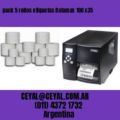 pack 5 rollos etiquetas Datamax 100 x35