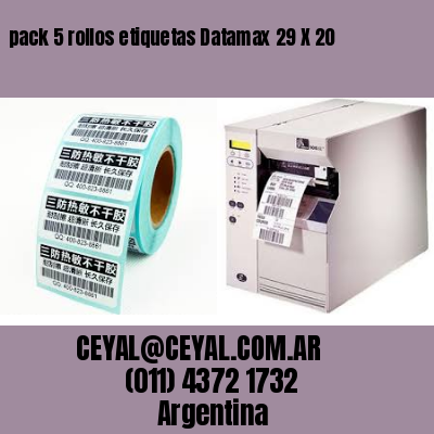 pack 5 rollos etiquetas Datamax 29 X 20
