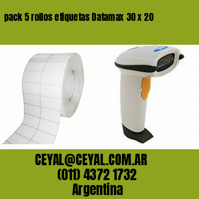 pack 5 rollos etiquetas Datamax 30 x 20