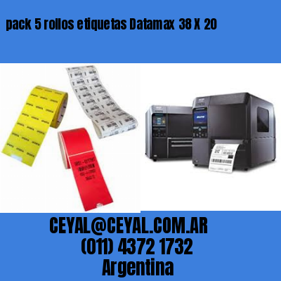 pack 5 rollos etiquetas Datamax 38 X 20
