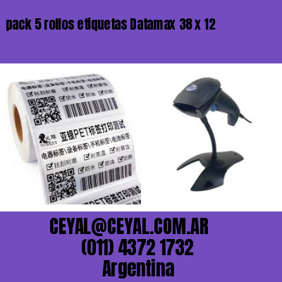 pack 5 rollos etiquetas Datamax 38 x 12