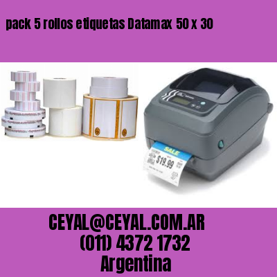 pack 5 rollos etiquetas Datamax 50 x 30