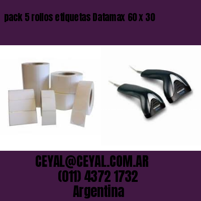 pack 5 rollos etiquetas Datamax 60 x 30
