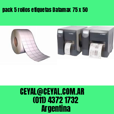 pack 5 rollos etiquetas Datamax 75 x 50