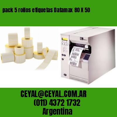 pack 5 rollos etiquetas Datamax 80 X 50