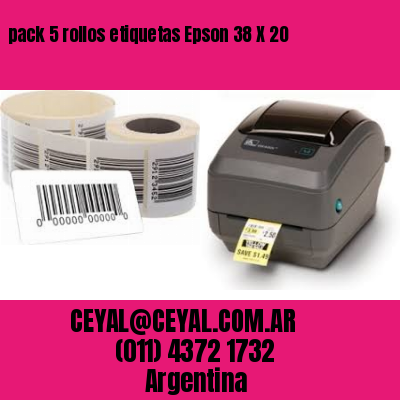 pack 5 rollos etiquetas Epson 38 X 20