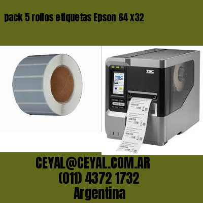 pack 5 rollos etiquetas Epson 64 x32