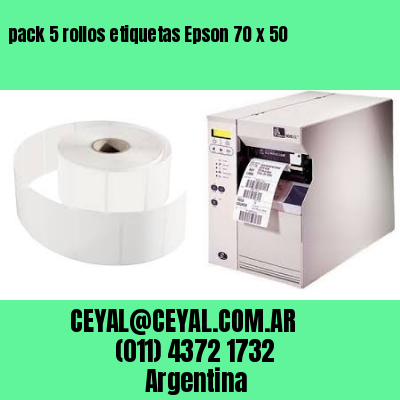 pack 5 rollos etiquetas Epson 70 x 50