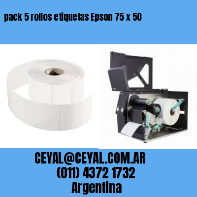 pack 5 rollos etiquetas Epson 75 x 50