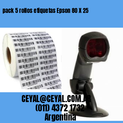 pack 5 rollos etiquetas Epson 80 X 25