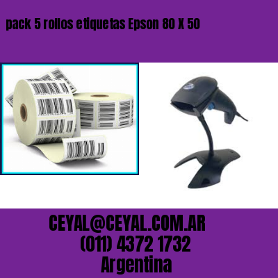 pack 5 rollos etiquetas Epson 80 X 50