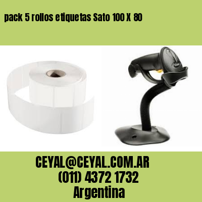 pack 5 rollos etiquetas Sato 100 X 80