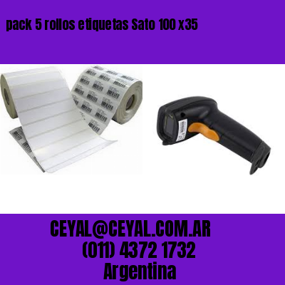 pack 5 rollos etiquetas Sato 100 x35