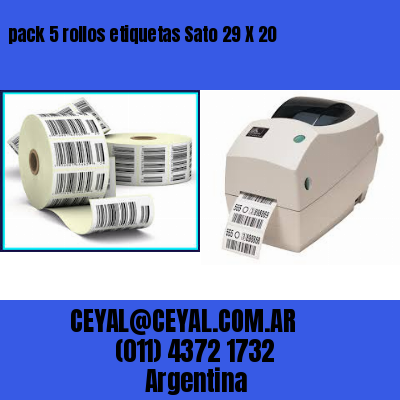 pack 5 rollos etiquetas Sato 29 X 20