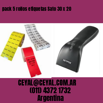 pack 5 rollos etiquetas Sato 30 x 20