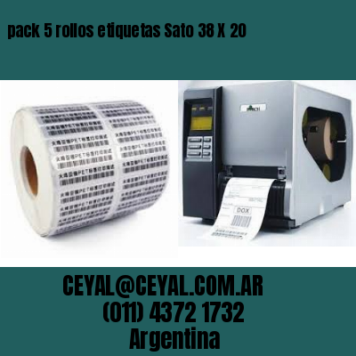 pack 5 rollos etiquetas Sato 38 X 20