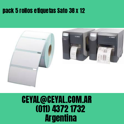 pack 5 rollos etiquetas Sato 38 x 12